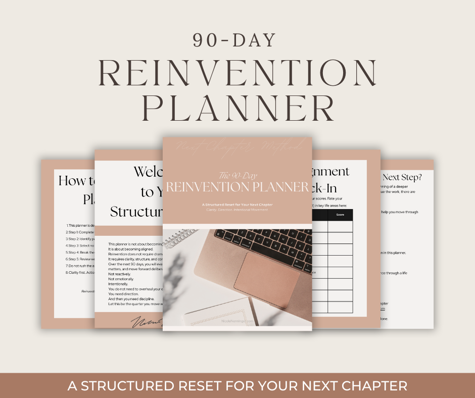 reinvention planner for women women life coaching, life transition coaching, midlife coaching